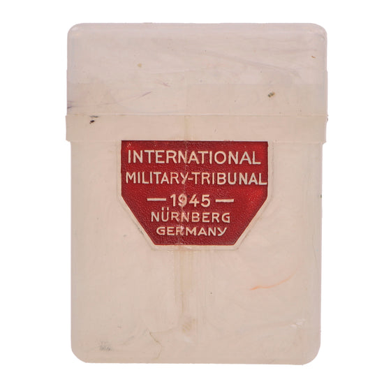 Original U.S. WWII International Military Tribunal 1945 Plastic Cigarette Case Marked Nürnberg Germany - Cracked Original Items