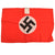 Original German WWII Unissued NSDAP Double Sided Political Flag with Kaufhaus Carl Peters Retail Label, 14" x 22" Original Items