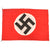 Original German WWII NSDAP Red Cotton Flag with Metal Hanging Hooks - 28 ½” x 19 ¼”