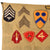 Original U.S. WWII Army, Navy & USMC 92-Patch Souvenir Blanket Section with German Kriegsmarine NCO Breast Eagle - 32 x 35”