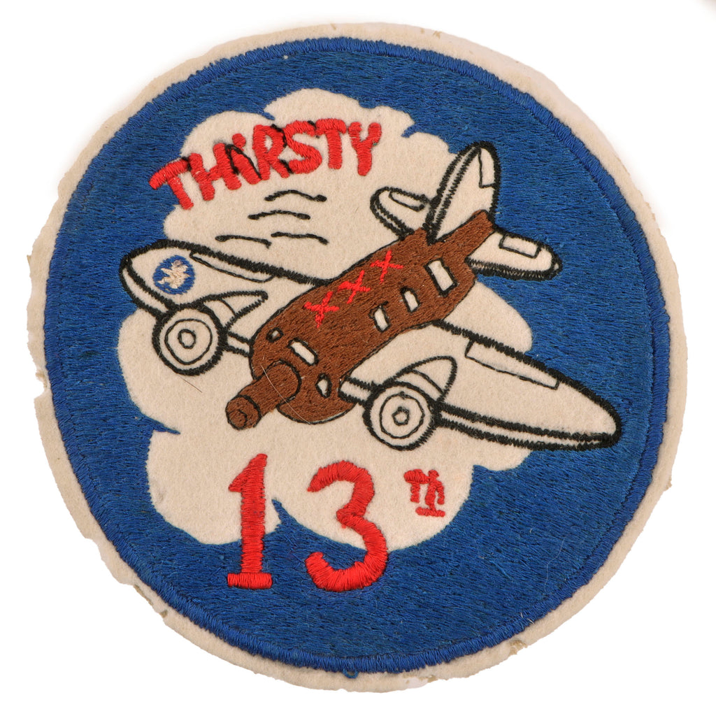 Original U.S. WWII “Thirsty 13th” 13th Troop Carrier Squadron Embroidered Patch Original Items