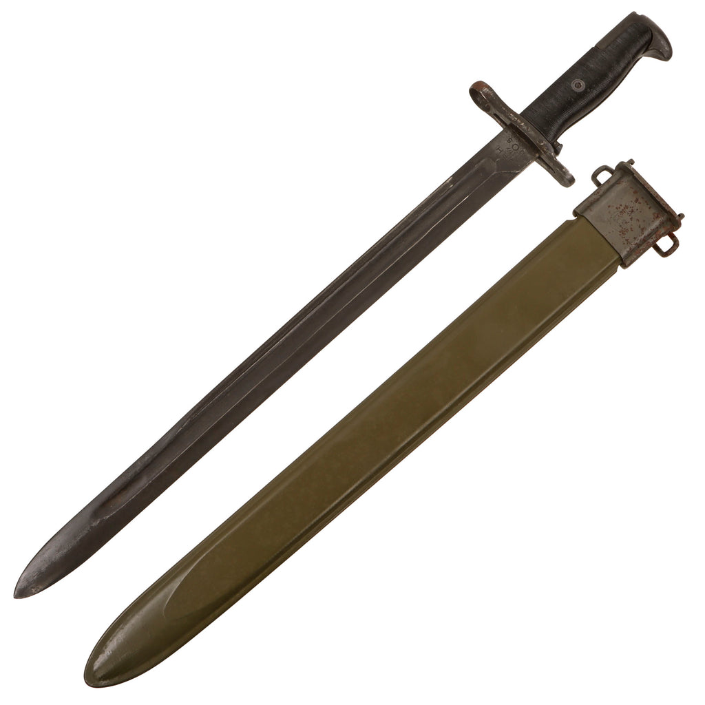 Original U.S. WWII 16” Model 1905 (M1942) M1 Garand Bayonet by Union Fork & Hoe Dated 1942 with Original M3 Scabbard Original Items
