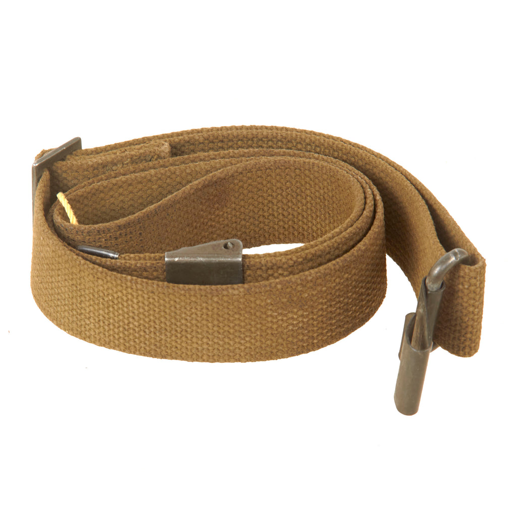 Original U.S. WWII M1 Garand Cotton Web Rifle Sling with Flat Buckle - OD Green