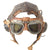 Original British WWII RAF Type C Leather Flying Helmet with Mk. VIII Goggles - Elastic Strap Broken - As Is
