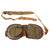 Original British WWII RAF Type C Leather Flying Helmet with Mk. VIII Goggles - Elastic Strap Broken - As Is