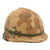 Original U.S. Vietnam War Era M1 Helmet with 1969 Mitchell Camouflage Cover Worn Brown-Side-Out, Elastic Band & Postwar Liner Original Items