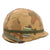 Original U.S. Vietnam War Era M1 Helmet with 1969 Mitchell Camouflage Cover Worn Brown-Side-Out, Elastic Band & Postwar Liner Original Items