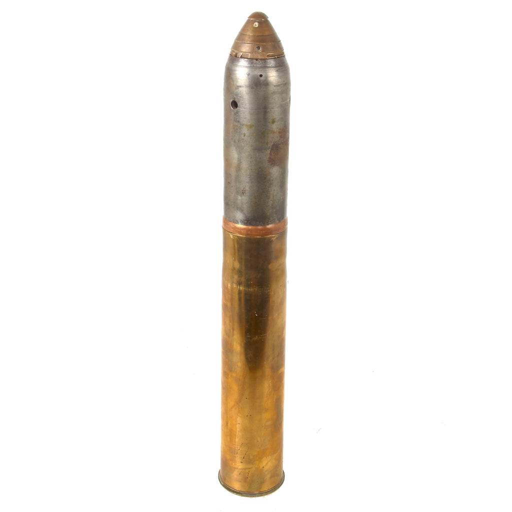 Original U.S. WWI Inert 75mm Artillery Round with Model 1907M Fuze and Scovill Casing Original Items