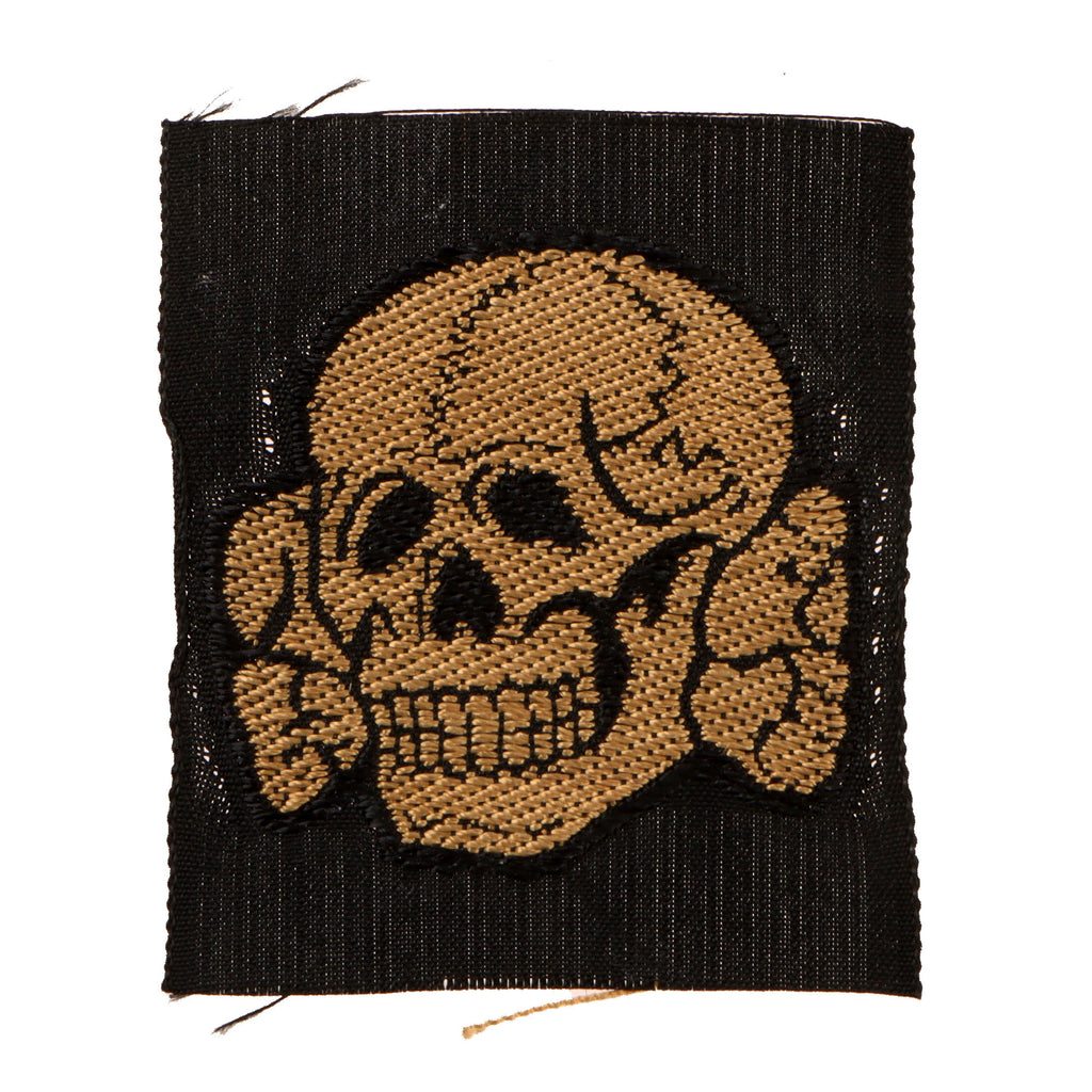 Original German WWII Waffen-SS BeVo Woven Tropical EM/NCO M41 Overseas Cap Totenkopf Insignia Original Items