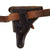 Original German WWI & WWII 1916-Dated Black P.08 Luger Holster with Modifications on WWII Black Officers Claw Belt