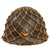 Original WWII Japanese Special Naval Landing Forces SNLF Helmet Shell with Period Hand Painted Anchor and Museum Grade Reproduction Camouflage Net Original Items