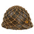 Original WWII Japanese Special Naval Landing Forces SNLF Helmet Shell with Period Hand Painted Anchor and Museum Grade Reproduction Camouflage Net Original Items