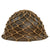 Original WWII Japanese Special Naval Landing Forces SNLF Helmet Shell with Period Hand Painted Anchor and Museum Grade Reproduction Camouflage Net Original Items