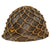 Original WWII Japanese Special Naval Landing Forces SNLF Helmet Shell with Period Hand Painted Anchor and Museum Grade Reproduction Camouflage Net Original Items