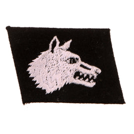 Original German WWII Osttürkischer Waffen-Verband der SS EM/NCO Right Collar Tab with Wolf’s Head Insignia