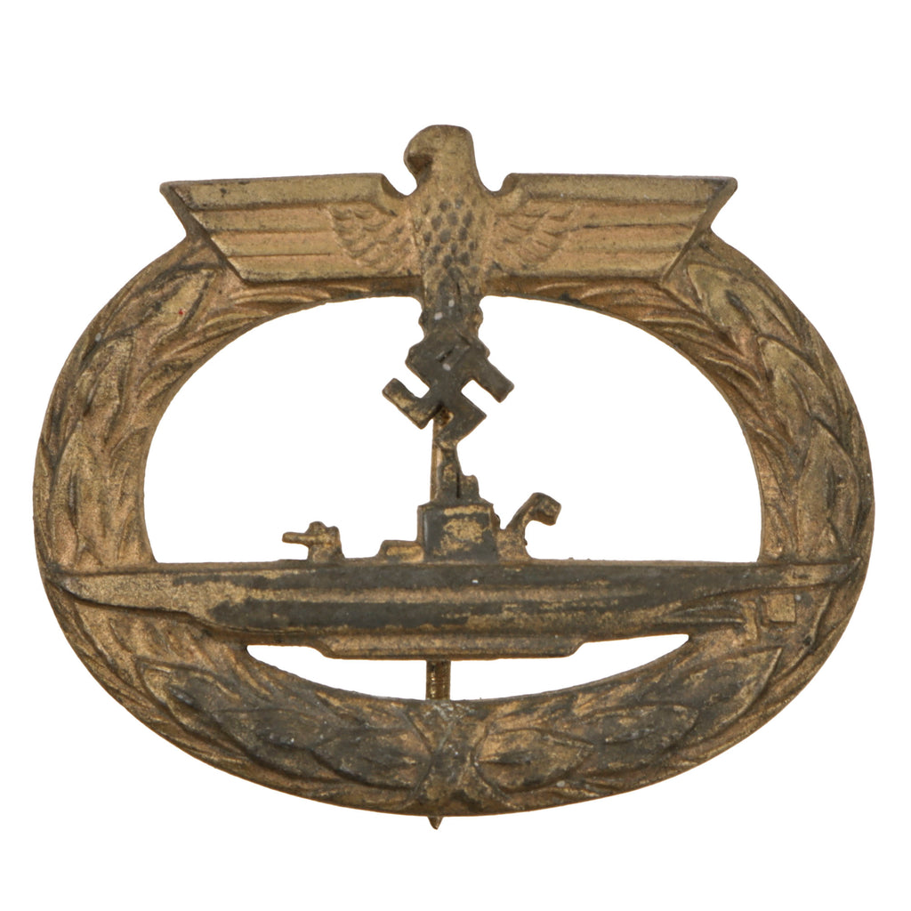 Original German WWII Kriegsmarine U-Boat War Badge by Gebrüder Wegerhoff - U-Boot-Kriegsabzeichen Original Items
