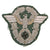 Original German WWII Ordnungspolizei Officer’s Silver Bullion Sleeve Eagle on Police-Green Wool - Uniform Removed Original Items