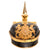 Original Imperial German WWI Kingdom of Württemberg Infantry Officer Ersatz Model 1897 Vulcan Fibre Pickelhaube Spiked Helmet by Depaheg Patent with 1913-1914 Newspapers Used as Padding