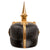 Original Imperial German WWI Kingdom of Württemberg Infantry Officer Ersatz Model 1897 Vulcan Fibre Pickelhaube Spiked Helmet by Depaheg Patent with 1913-1914 Newspapers Used as Padding