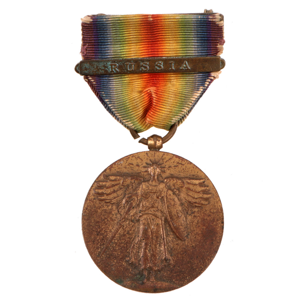 Original U.S. WWI North Russian Polar Bear Expedition Victory Medal with “Russia” Bar