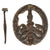 Original German WWII Ground Dug Bandenkampfabzeichen Anti-Partisan Warfare Badge, Hollow Back Zinc Relic