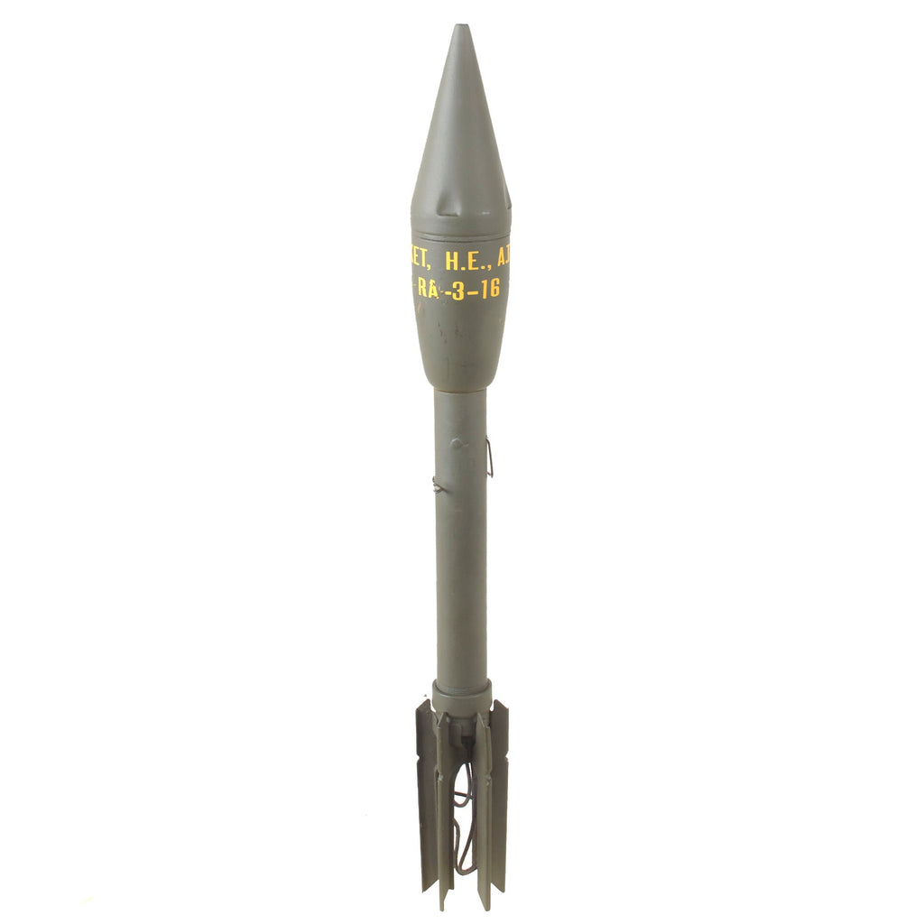 Original U.S. WWII Repainted M7A1 Anti-Tank Practice Rocket for the M1 and M1A1 2.36 Inch Bazooka Launcher - Inert Original Items