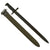 Original U.S. WWI M1905 Springfield 16 inch Rifle Bayonet Marked S.A. with WWII M3 USN Mk I Scabbard - Dated 1913 Original Items