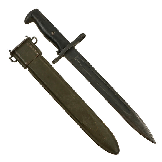 Original U.S. WWII M1 Garand 10 inch Bayonet by American Fork & Hoe with M7 Scabbard Original Items