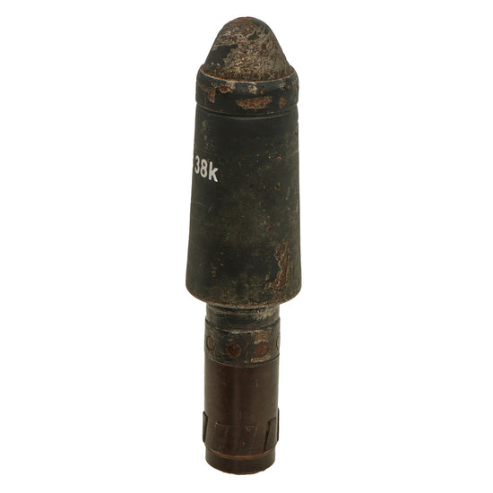 Original German WWII Inert 98k Rifle Schießbecher Anti-Tank Grenade - Große Gewehrpanzergranate - Restored Stencil Original Items