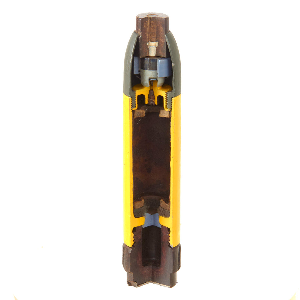 Original German WWII 98k Rifle Schießbecher Anti-Personnel Grenade Round Cutaway with Restored Markings dated 1944 - Inert Original Items