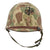 Original U.S. WWII / Korean War USMC Front Seam Fixed Bale M1 Helmet with Refurbished CAPAC Liner and USMC Cover With Stenciled Eagle, Globe and Anchor - Complete Original Items