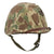 Original U.S. WWII / Korean War USMC Front Seam Fixed Bale M1 Helmet with Refurbished CAPAC Liner and USMC Cover With Stenciled Eagle, Globe and Anchor - Complete Original Items
