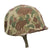 Original U.S. WWII / Korean War USMC Front Seam Fixed Bale M1 Helmet with Refurbished CAPAC Liner and USMC Cover With Stenciled Eagle, Globe and Anchor - Complete Original Items