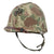 Original U.S. WWII / Korean War USMC Front Seam Fixed Bale M1 Helmet with Refurbished CAPAC Liner and USMC Cover With Stenciled Eagle, Globe and Anchor - Complete Original Items