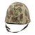 Original U.S. WWII / Korean War USMC Front Seam Fixed Bale M1 Helmet with Refurbished CAPAC Liner and USMC Cover With Stenciled Eagle, Globe and Anchor - Complete Original Items