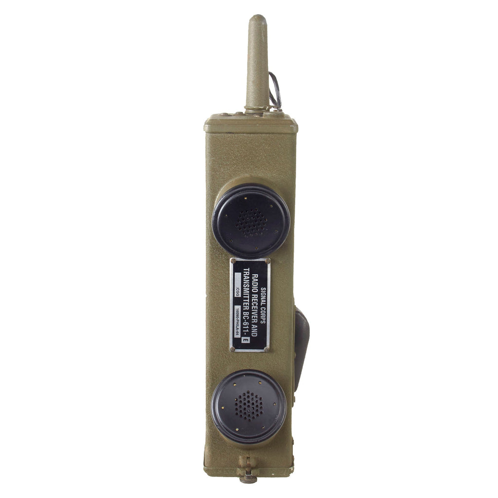 Original U.S. WWII Handie Talkie SCR-536 Radio Transceiver BC-611-C with Reproduction Data Plate Original Items