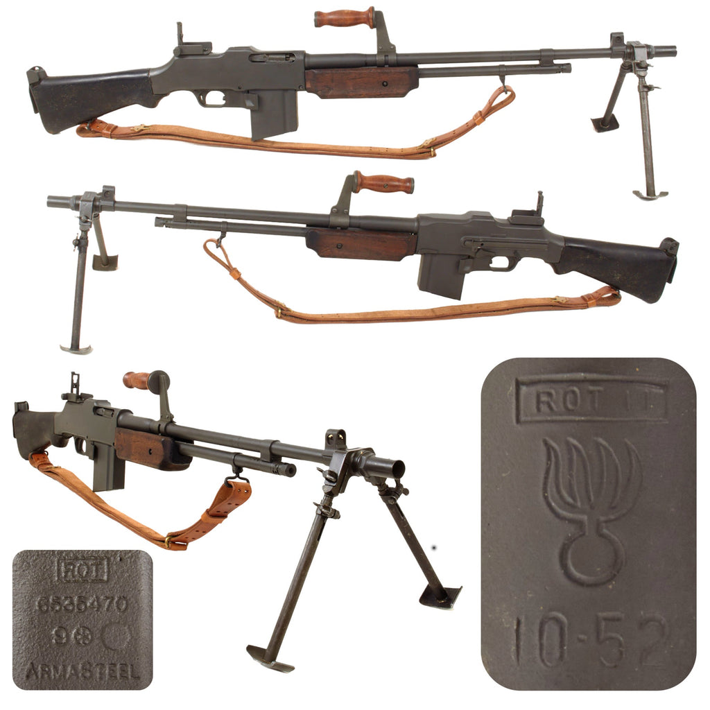 Original U.S. Korean War BAR Browning M1918A2 Display Gun Constructed using Genuine Parts with Replica Sling - Live ROT II Barrel Dated 10-52 Original Items