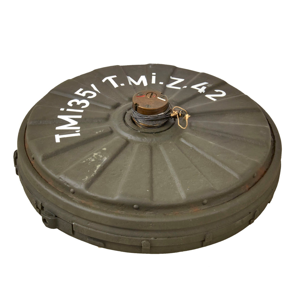 Original German WWII Scarce Restored 1942-Dated Anti-Tank Tellermine T.Mi.35 S Inert Mine with 1940-Dated Fuse by Richard Rinker Original Items