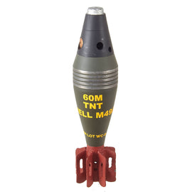 Original U.S. WWII Korean War Era Relic M49A2 60mm Deactivated Mortar Round Restored with Added Decals - Inert