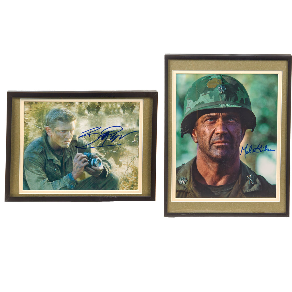 Original U.S. Framed “We Were Soldiers” Film Actor Signed Photographs - Mel Gibson & Barry Pepper Original Items