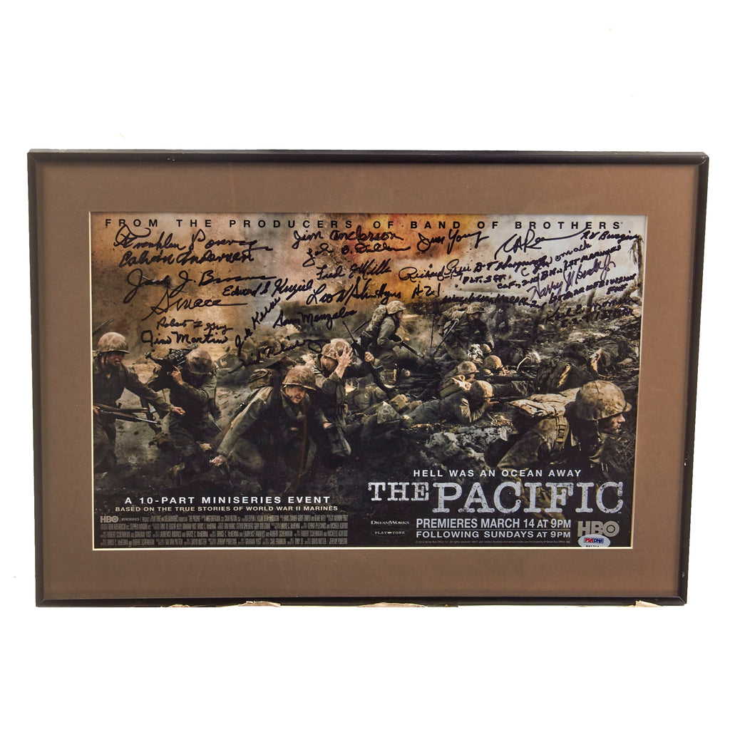 Original U.S. HBO’s “The Pacific” Framed Poster Signed by 23 The Pacific Veterans - 14 ¼ x 20 ¼” Original Items