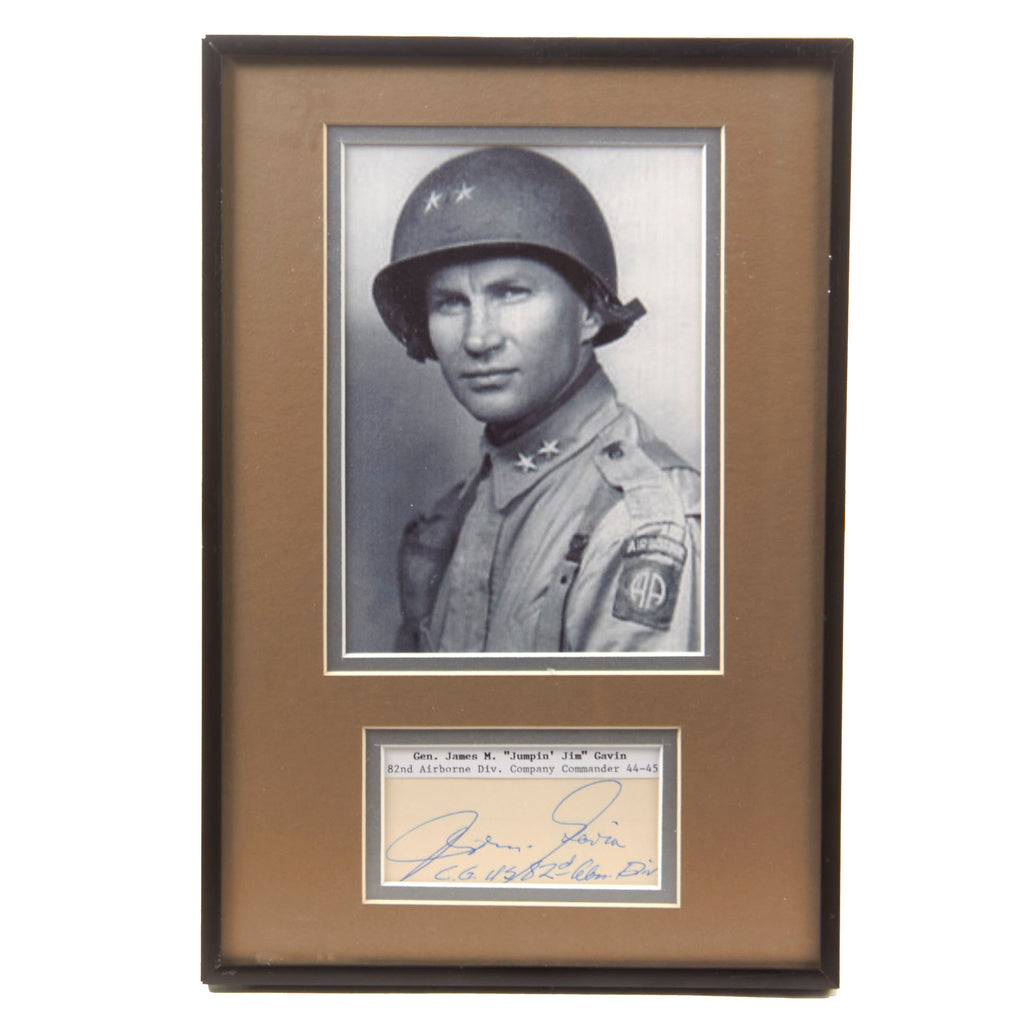 Original U.S. WWII Framed Signatures of Army Generals Matthew B. Ridgway and James M. Gavin - 8¼ x 12¼” & 8¼ x 12¼” Original Items