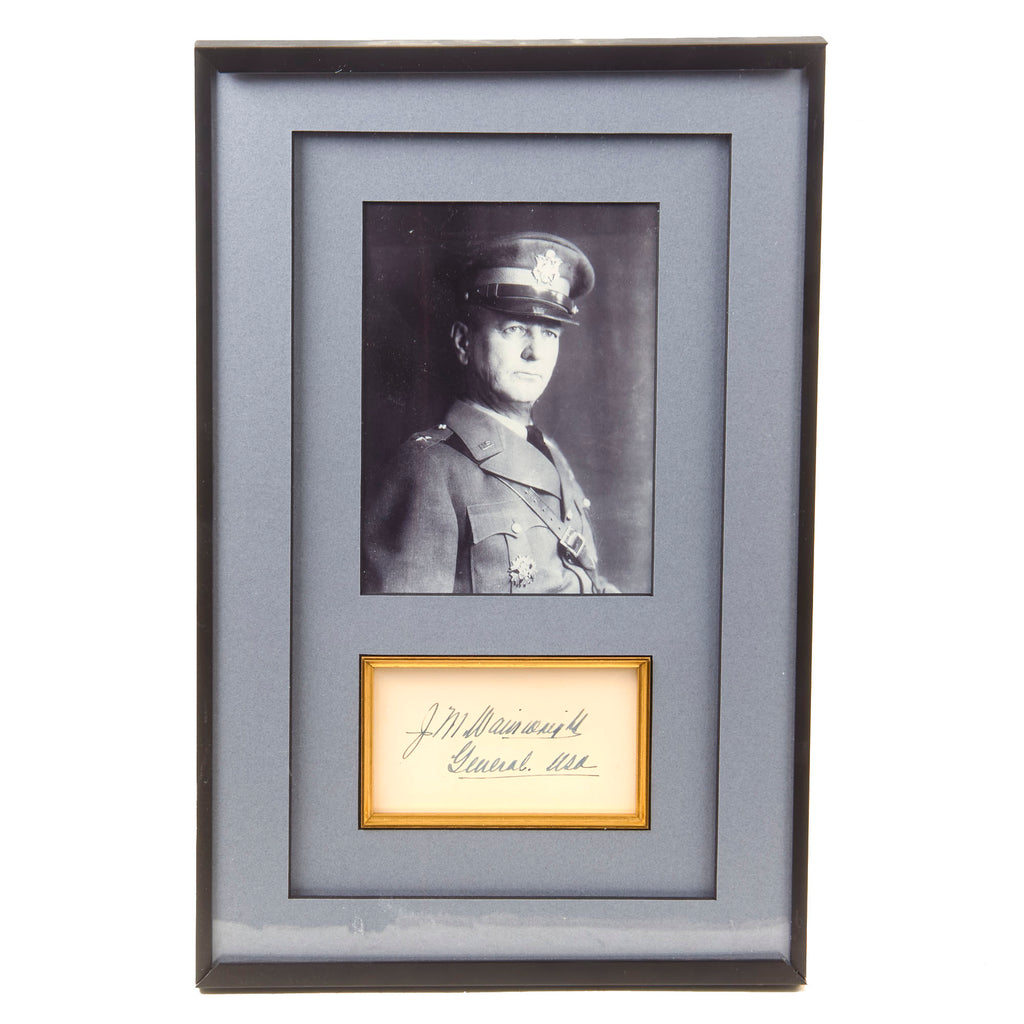 Original U.S. WWII Framed Signature of General & Medal of Honor Recipient Jonathan M. Wainwright - 10 ¼ x 15 ¾” Original Items