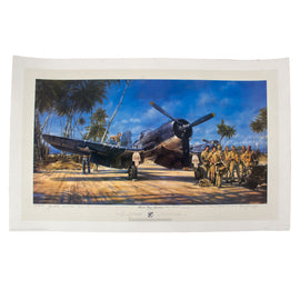 Original Signed Limited Edition Print: “Black Sheep Squadron” by John D. Shaw Signed by Twelve Squadron Members - 402/850 - 24 x 37”