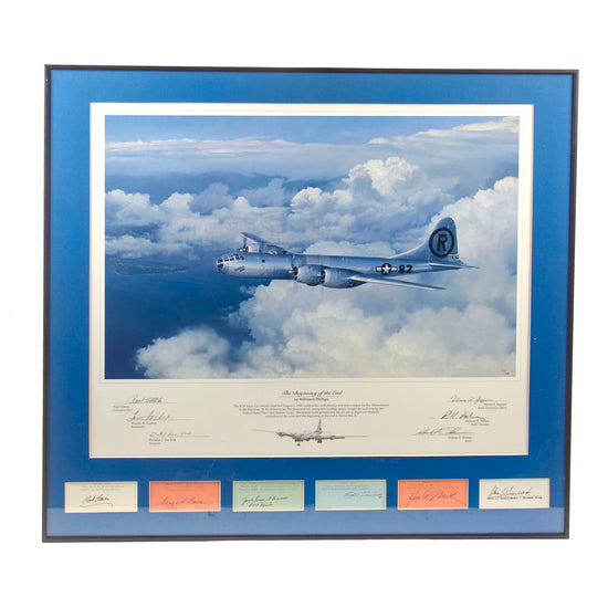 Original Signed Limited Edition Print: Framed “The Beginning of the End” by William S. Phillips Signed by Enola Gay Crew Including Tibbets, Ferebee & Van Kirk with 6 Additional Signatures - 975/1000 - 28 ¼ x 30 ¼” Original Items