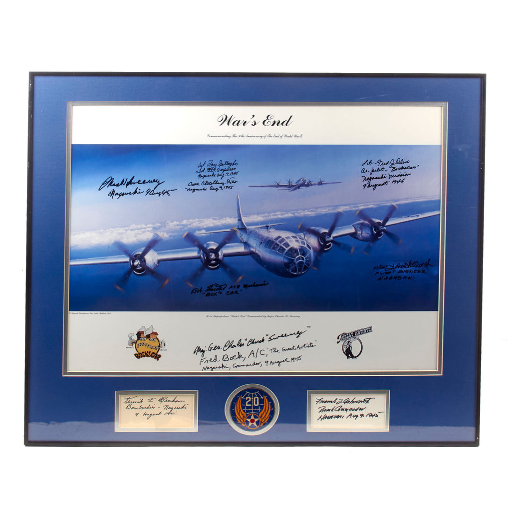 Original Signed Limited Edition Print: “War’s End” by Attila Heija Signed by Crew Members Including Commander Charles Sweeney with Two Additional Signatures - 25¼ x 29¼” Original Items