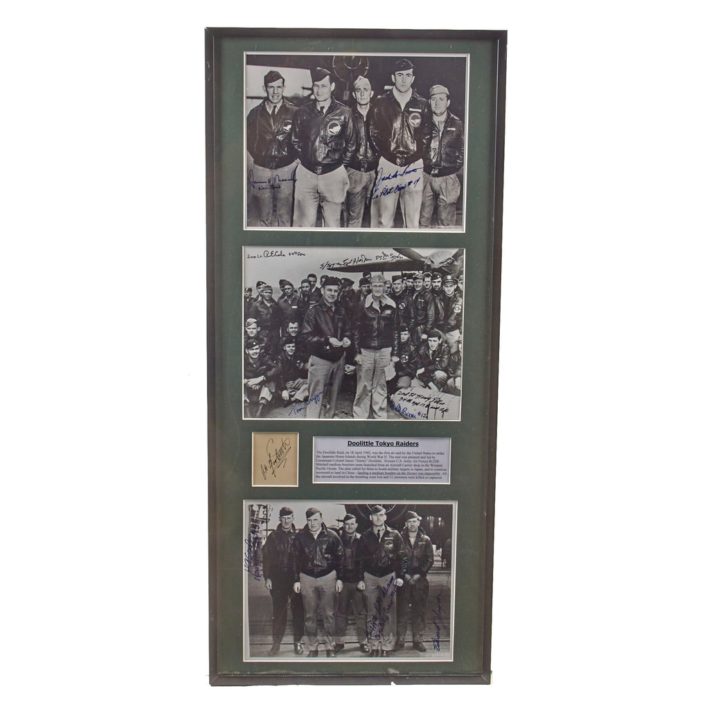 Original U.S. Framed Group of Doolittle Raiders Autographs with General Doolittle’s Signature and 10 Others - 13¼ x 30¼” Original Items