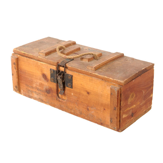Original German WWII Rifle Grenade Transit Chest with Rope Handle & Functional Latch Original Items