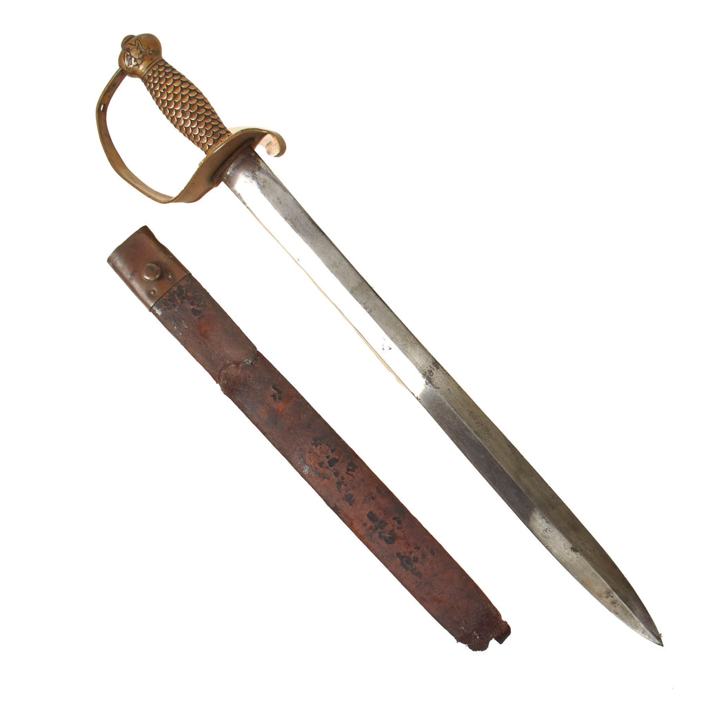 Original U.S. Civil War & Mexican-American War Rare M1841 Naval Cutlass with Partial Scabbard - Horstmann Style Original Items