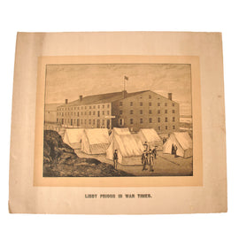 Original U.S. Civil War Libby Prison in War Time Print by Charles Pollack - Dated 1889 - 22⅝ x 26¼”